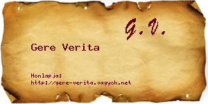 Gere Verita névjegykártya